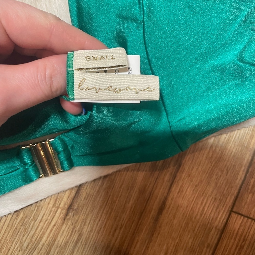Revolve LoveWave The Ero Top in Forest Green unpadded triangle bikini top - Picture 7 of 8